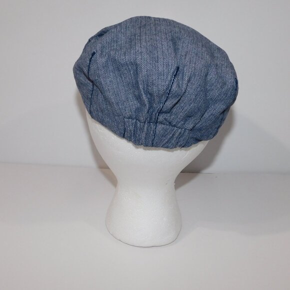 The Childrens Place Blue Herringbone Boys 4-6 Flat Top Newsboy Hat Cap Golf - Picture 4 of 7
